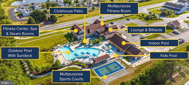 2 Bowers Dr Unit 101, Ocean View, DE 19970 - bird's eye view of a pool