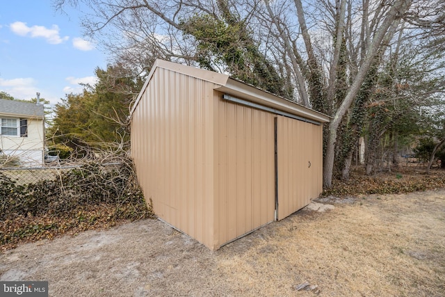 view of shed