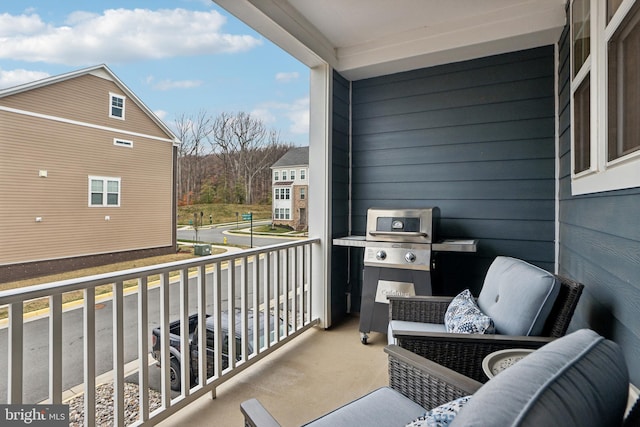 balcony featuring a grill