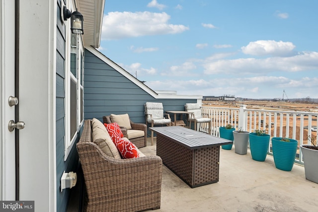 view of patio with an outdoor hangout area