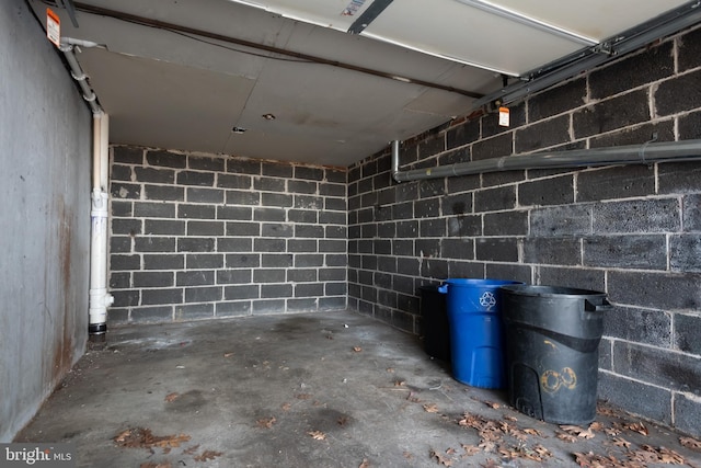 basement featuring a garage