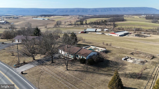 aerial view with a rural view