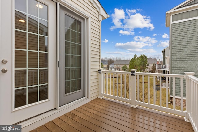 deck featuring a residential view