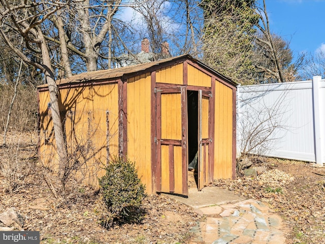 view of shed