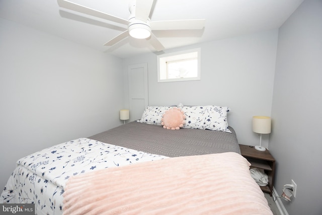 bedroom with a ceiling fan