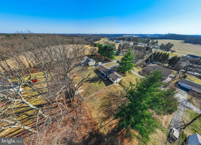 bird's eye view featuring a rural view