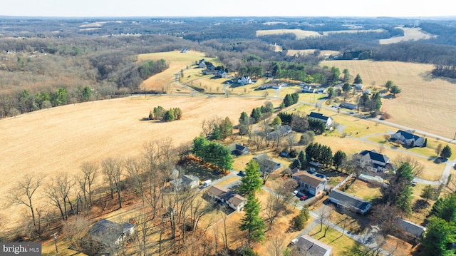 drone / aerial view featuring a rural view