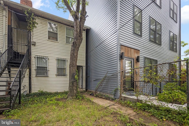 exterior space with stairway