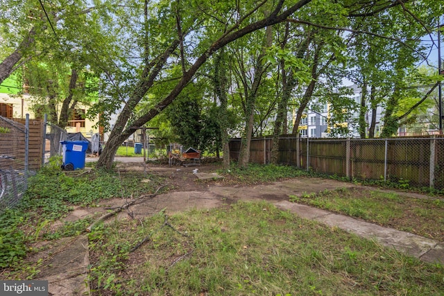 view of yard with fence