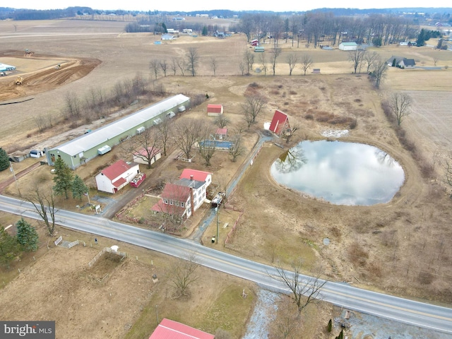 aerial view featuring a rural view