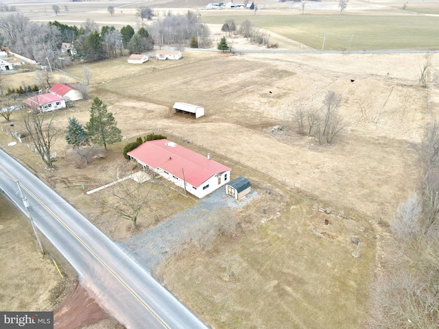 aerial view featuring a rural view