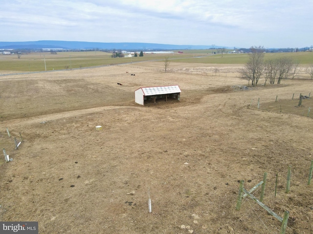 drone / aerial view with a rural view