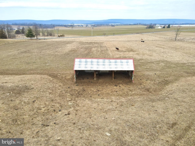 aerial view with a rural view