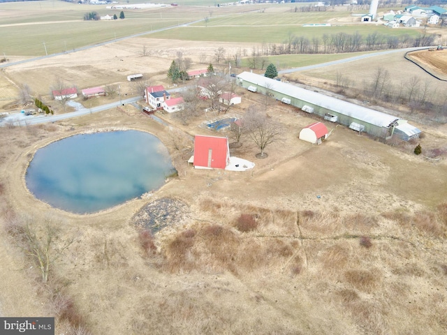 drone / aerial view with a rural view