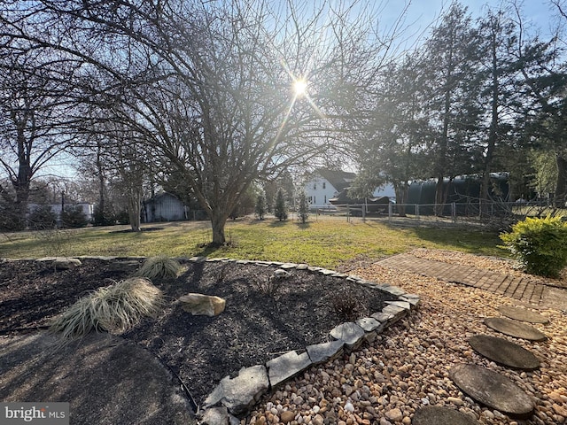 view of yard featuring fence