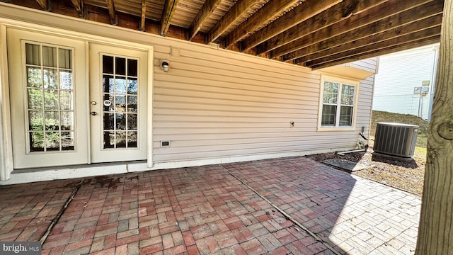 view of patio / terrace featuring central AC unit