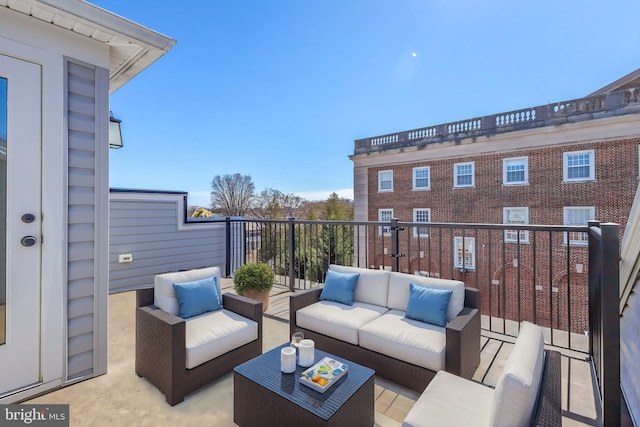 exterior space with an outdoor living space