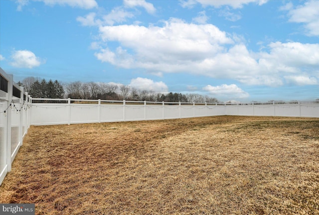 view of yard featuring a fenced backyard