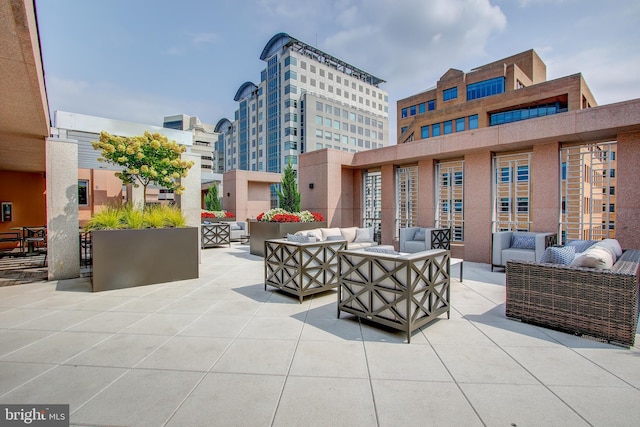 view of patio featuring an outdoor living space