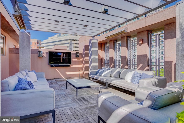 view of patio featuring an outdoor living space