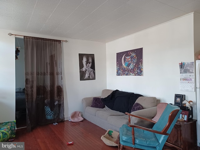 living room with hardwood / wood-style floors