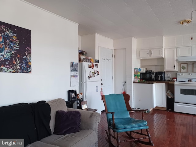 living area featuring dark wood finished floors