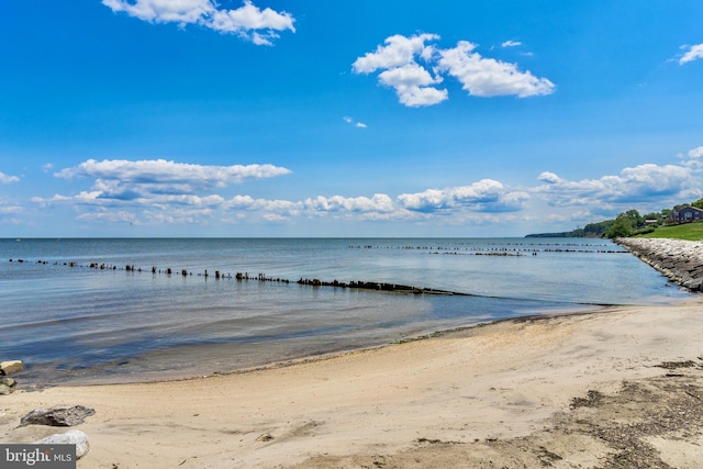 water view featuring a beach view