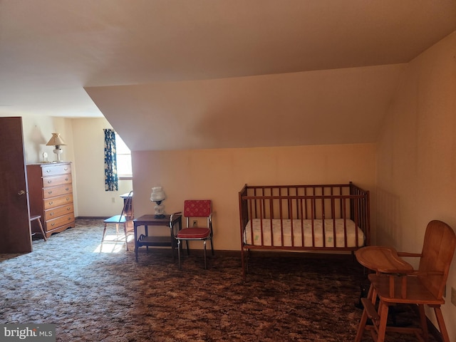 bedroom with vaulted ceiling