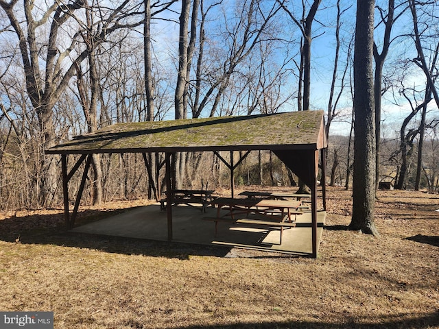 exterior space featuring a gazebo