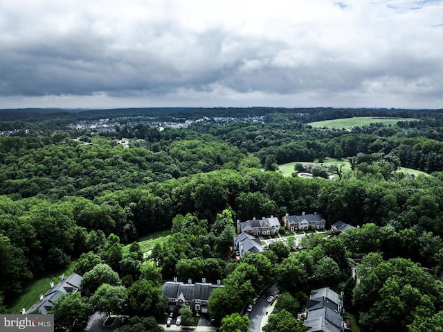 aerial view with a forest view