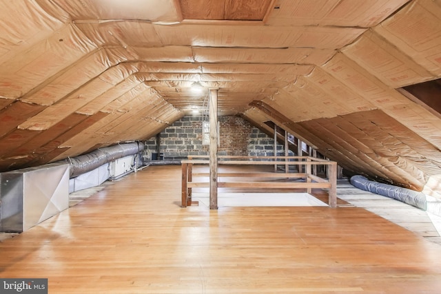 view of unfinished attic