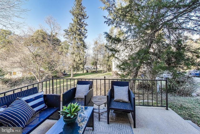 view of patio with an outdoor hangout area