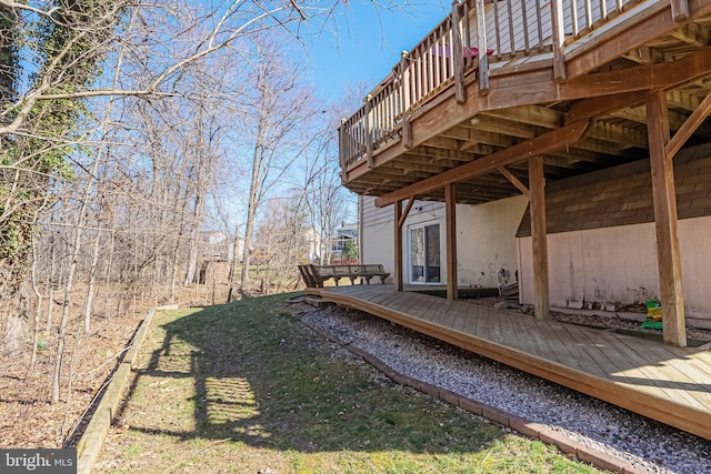 view of yard featuring a deck