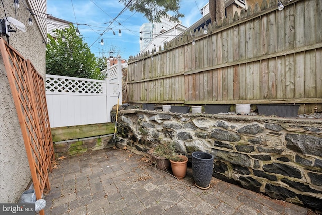 view of patio featuring a fenced backyard