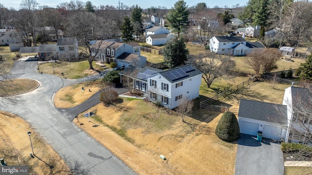 drone / aerial view featuring a residential view