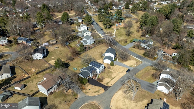 aerial view with a residential view