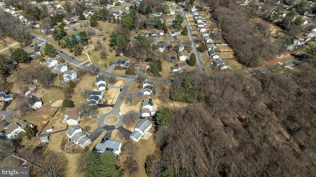 drone / aerial view with a residential view