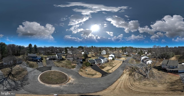 bird's eye view with a residential view