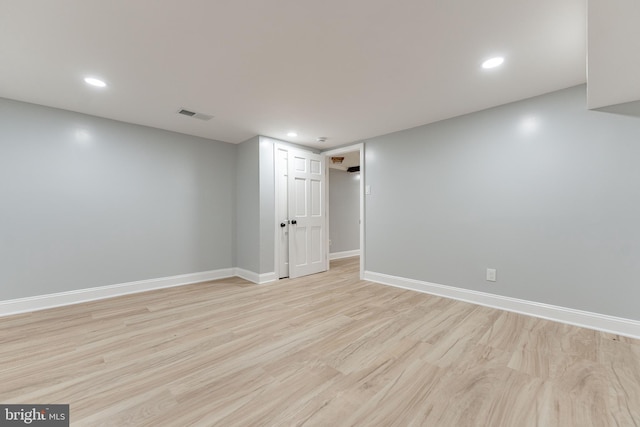 1225 Dogwood Dr, West Chester, PA 19380 - spare room featuring light wood-type flooring, visible vents, baseboards, and recessed lighting