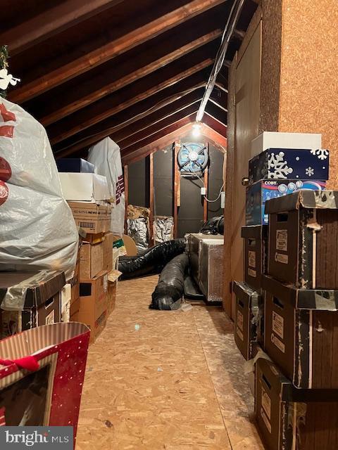 view of unfinished attic