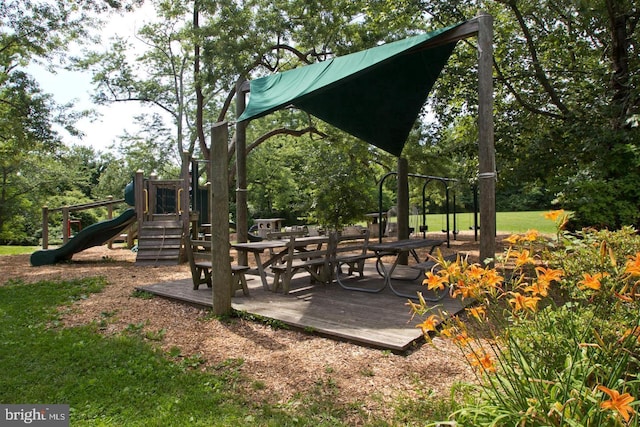 view of home's community featuring playground community