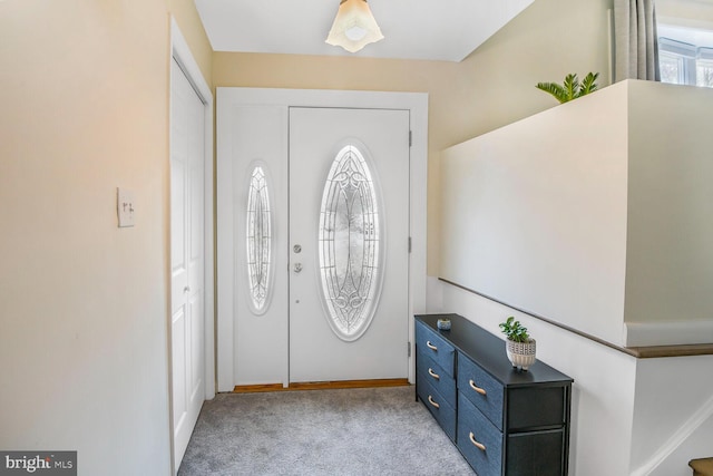 view of carpeted entryway