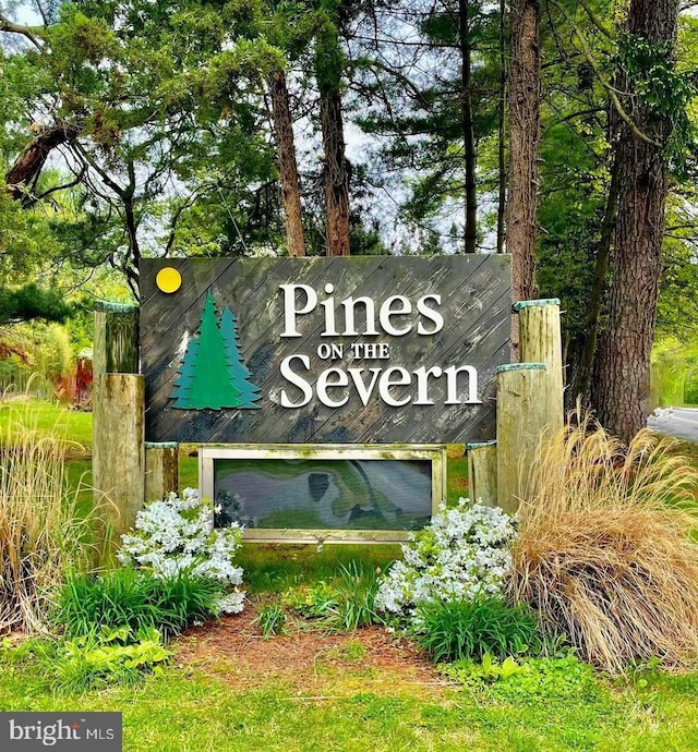 view of community sign