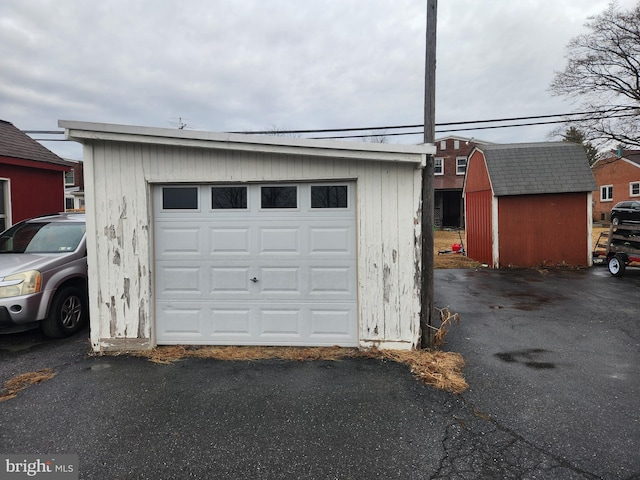 garage with driveway