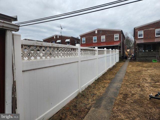 view of yard featuring fence