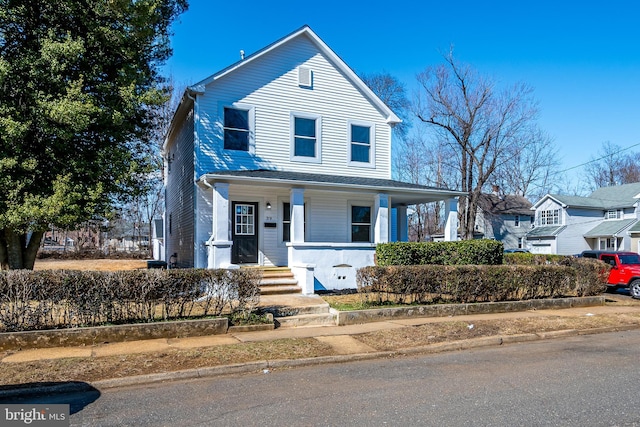 view of front of property with covered porch