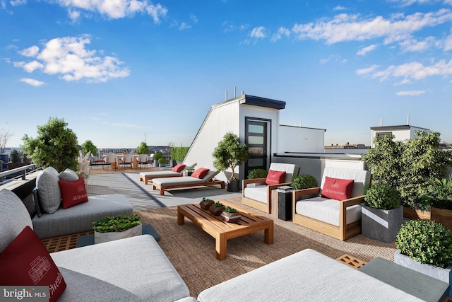 view of patio / terrace featuring an outdoor living space