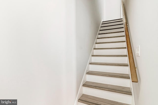 staircase featuring wood finished floors