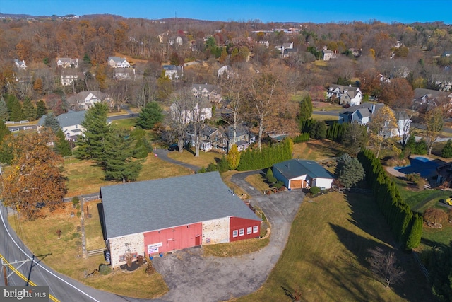 aerial view with a residential view