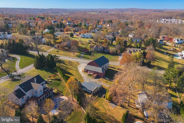 bird's eye view featuring a residential view